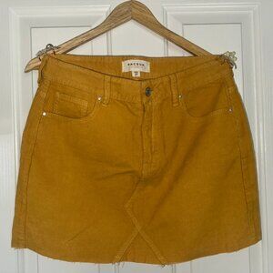 PacSun Mustard Yellow Corduroy Mini Skirt Size 27 NNT